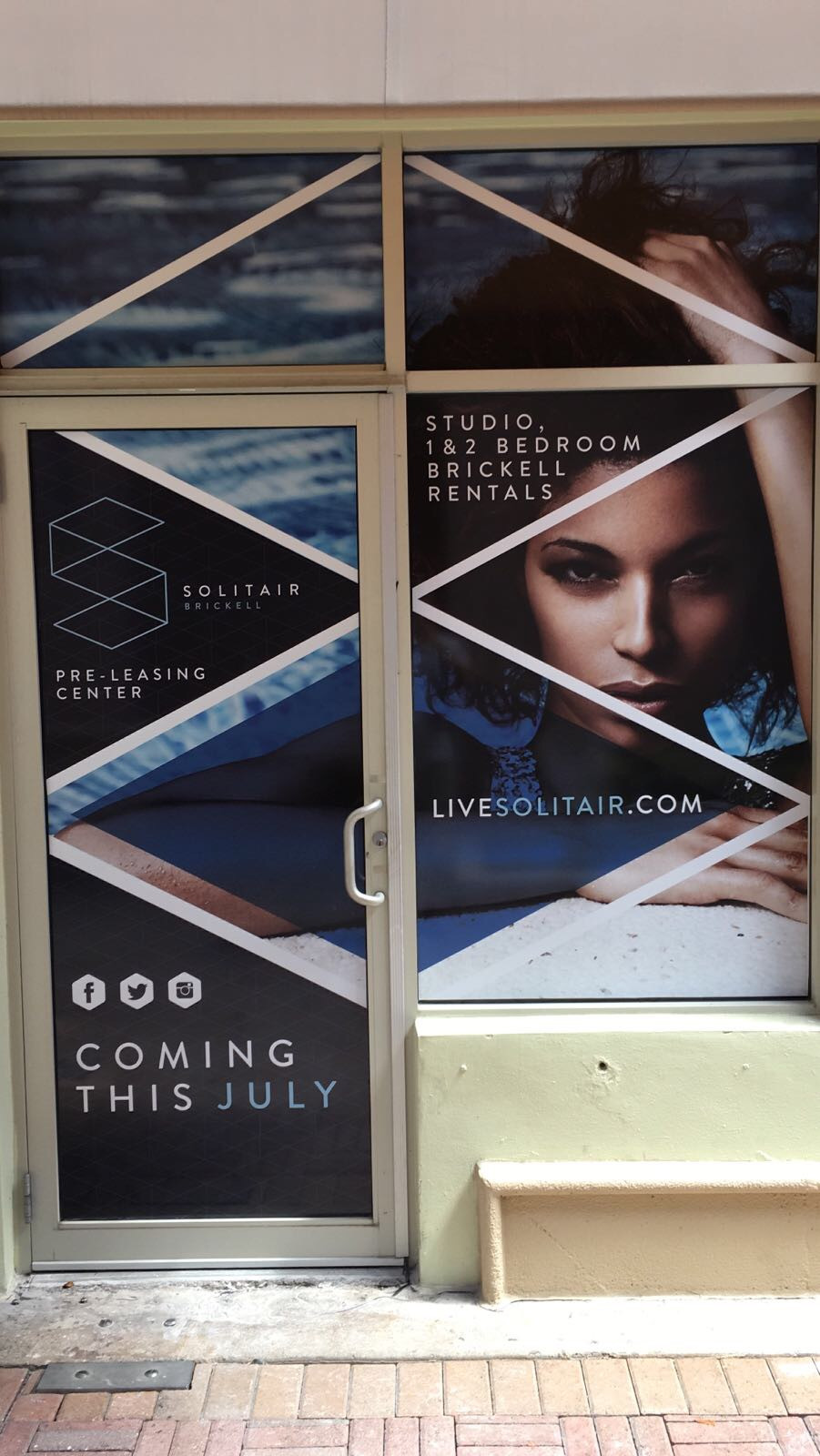 Highrise Building Banner Installation in Miami Florida.